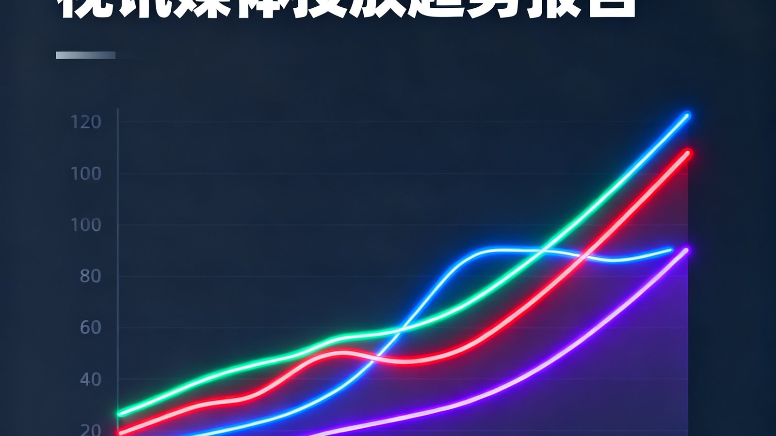 BG视讯发布的2024年Q3线下视讯媒体投放趋势报告封面，图表展示各行业广告投放增长数据，深色背景配霓虹色数据曲线